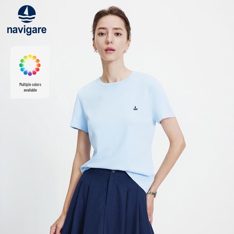 Navigare Women's Basic Short Sleeve Knit T-Shirt