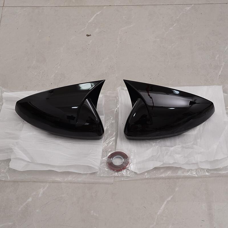 2019~23 For Volkswagen VW Polo OX Horn Rearview Mirror Covers Cap Gloss Black