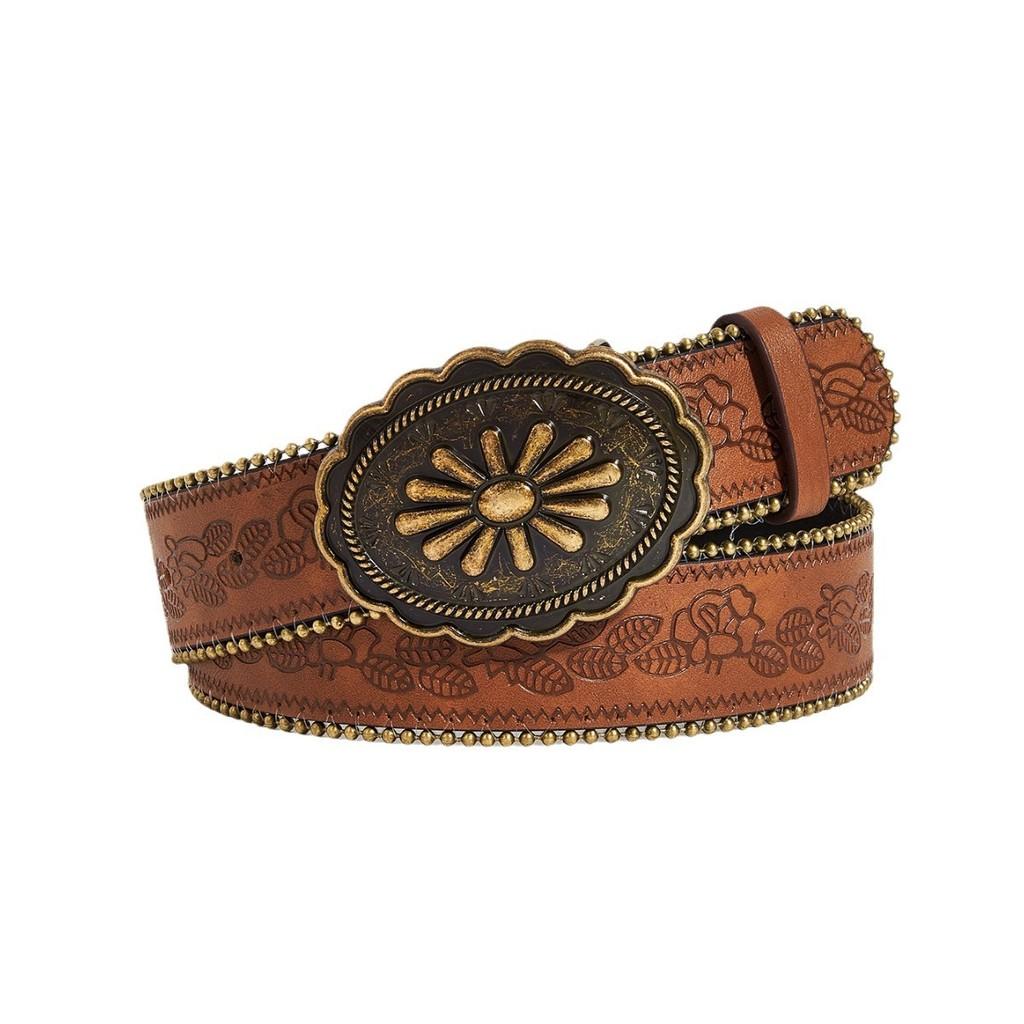 Punk Leather Belt With Metal Buckle For Men And Women Fashion Accessory