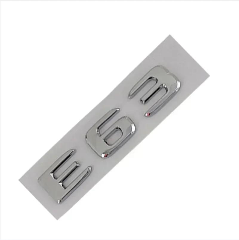 1pc 3D ABS Black Chrome Letters Car Sticker Rear Trunk Emblem Badge E43 E53 E63 Logo For AMG E Class W213 W212 Accessories