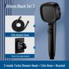 TLXT Black Pressurized Square Shower Head Set