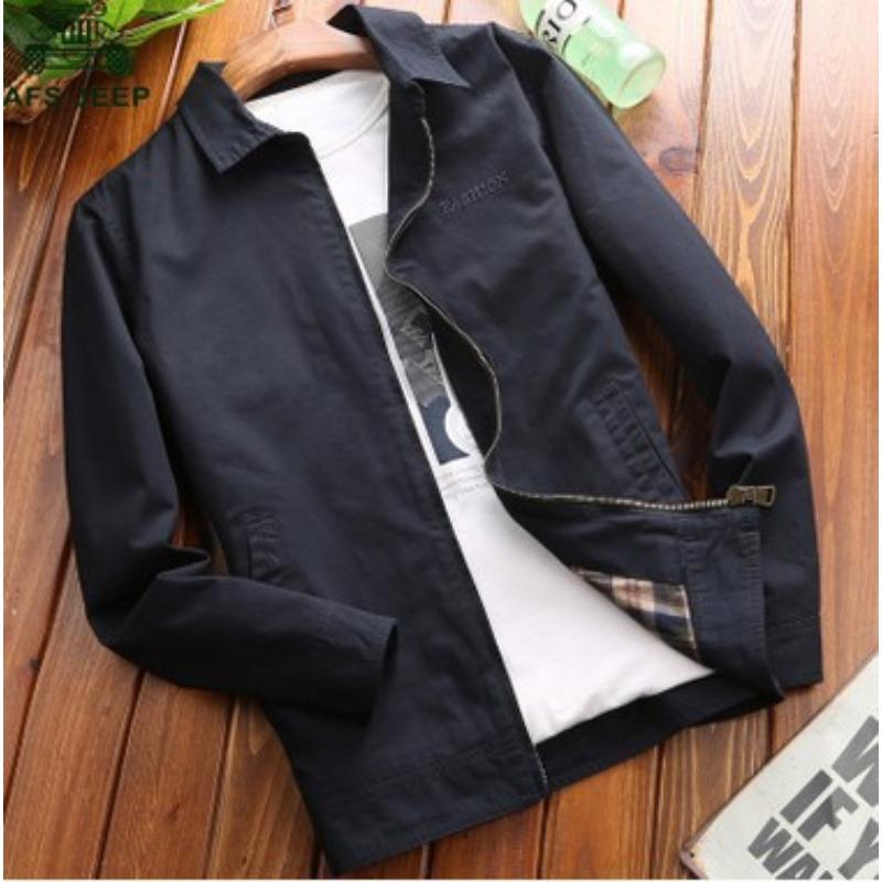 Autumn Men's Jacket New Simple Lapel Jacket Business Casual Plus Size Top