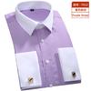 M~6XL Mens French Cuff Dress Shirt 2026 New White Long Sleeve Formal Business Buttons Shirts Regular Fit Cufflinks Wedding Shirt