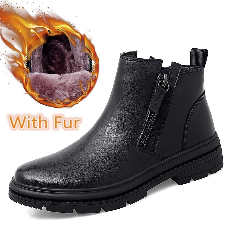 

Новые модные мужские ботинки челси, черные повседневные туфли средней высоты, мужские ботильоны ручной работы из натуральной кожи, теплые зимние ботинки 43