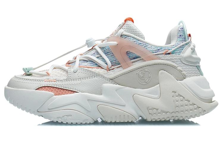 Li Ning Qianhangce Амортизирующие Нескользящие Низкие Повседневные Кроссовки Женские Туманно-Белые AGLR172-1 38