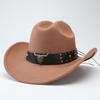 New Western cowboy hat, Tibetan wool top hat, men's and women's autumn/winter outdoor ox-head accessory, travel riding hat