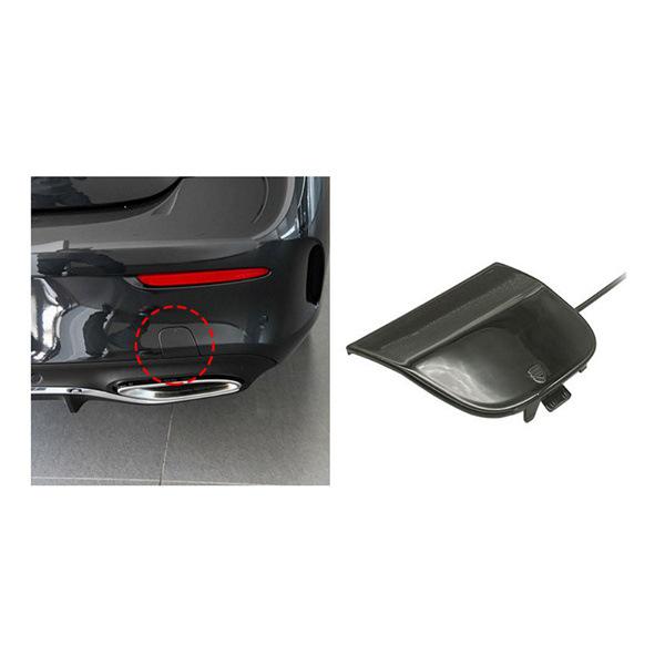 Black ABS Rear Bumper Tow Hook Cover, Unpainted, Compatible with Part Number 2058851624 None