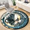 1pc Steampunk Skull Carpet for Office Non Slip, Round Carpet, Soft & Comfortable, Carpet for Office, Lightweight Round Floor Mat