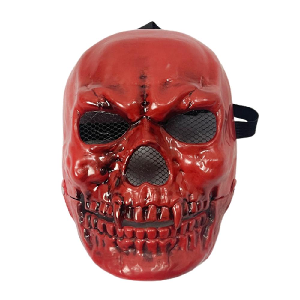 Adjustable Moving Mouth Skull Mask Bloody Effect Scary Skull Headgear  Masquerade Party