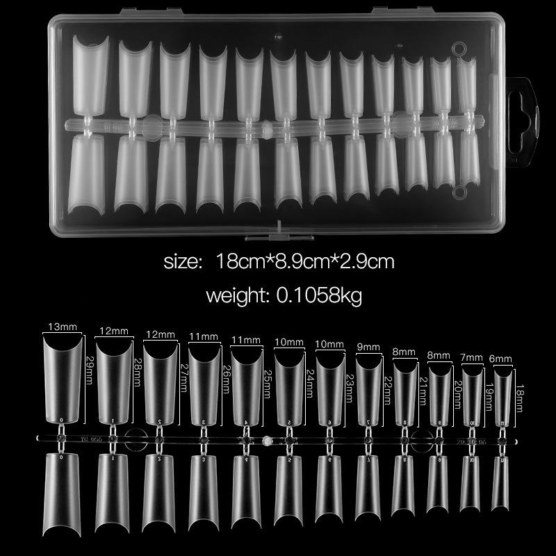 240 Ultra-Thin Matte Almond Nail Tips, Filing-Free, Seamless, Full/Half Use Stickers