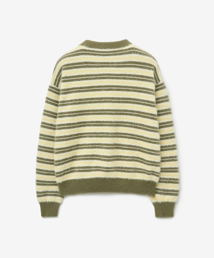 MINAV Hairy Stripe Knit [Olive]