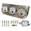 Chrome 3 in1 Triple Auto Gauge Meter Kit 52mm (8-16V Volt Meter +100-250℉ Water Temperature Gauge+ 0-100 psi Oil Pressure Meter) with Console for