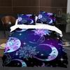 Sun and Moon Duvet Cover Twin Queen Stars Galaxy Bedding Set for Teens Adults Starry Sky Quilt Cover Bohemian Comforter Cover