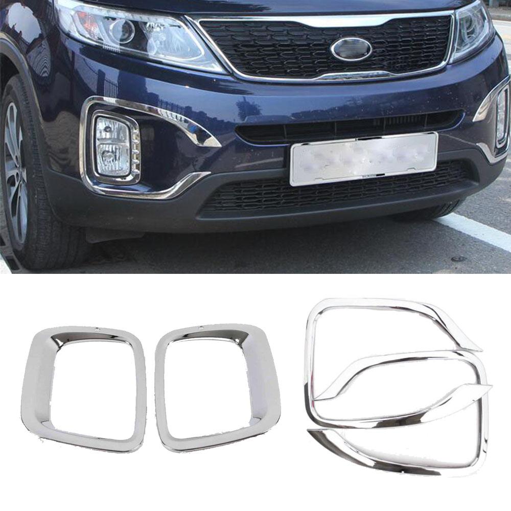 Do Kia Sorento 2013 2014 Samochodowa Przednia Lampa Przeciwmgielna Ramka Czujnika Naklejka Stylizacja ABS Chromowana Osłona Listwa Osłony Części Brwi