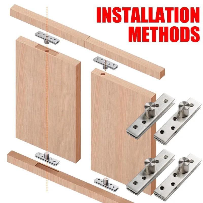 Schwenkscharnier Edelstahl 360 Grad Drehscharniere Oben Unten Möbel Positionierungsachse Kleiderschrank Tür Pivot-Scharniere