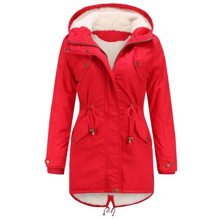 Women Winter Warm Plush Fleece Lined Long Hooded Parka Coat Thickened Puffer Jacket Windbreaker Casual Daily Work