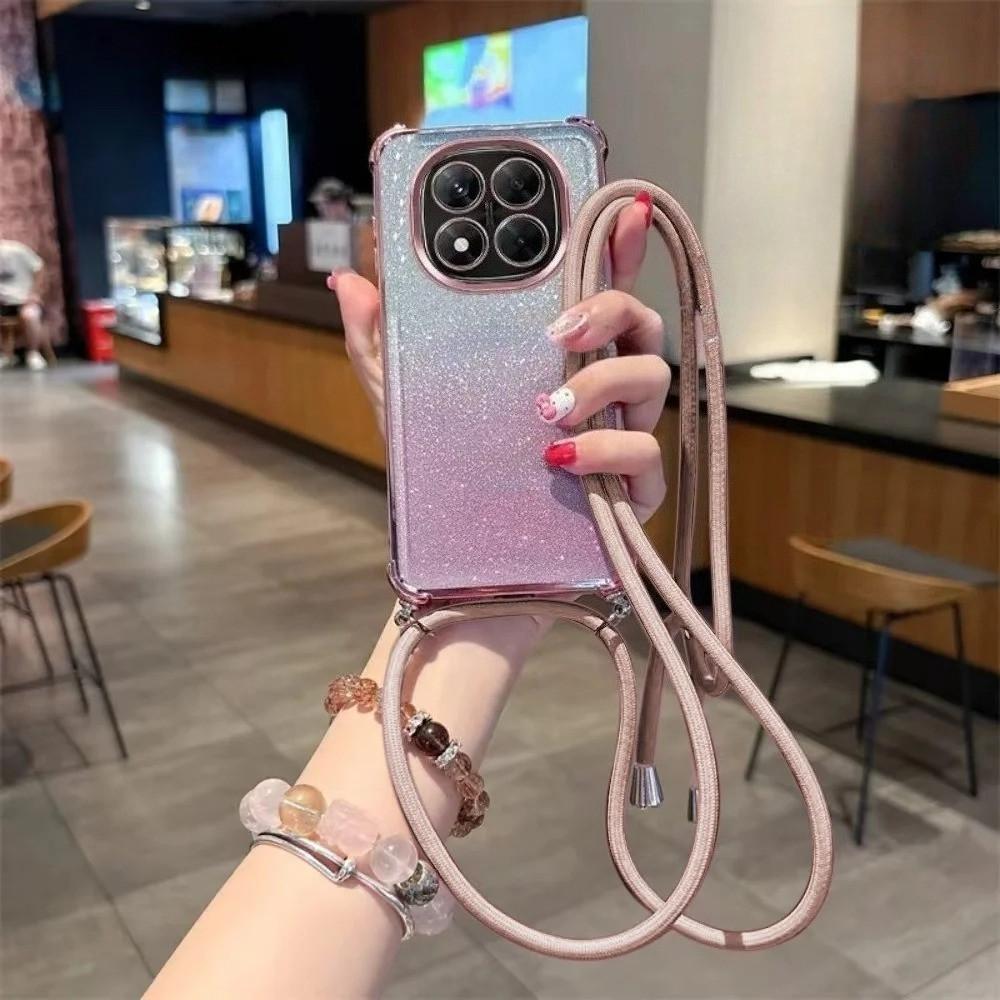 Luxury Plating Shockproof Case For Huawei Nova 14 13 Pro 12 12S 12i 11 10 9 8 7 6 5 Pro SE Crossbody Lanyard Glitter Soft Cover