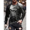 Animal Print Men's Long Sleeve T-shirt Spring And Autumn Men's Daily Casual Top 3D Wolf Print Men's Fashion Long Sleeve T-shirt