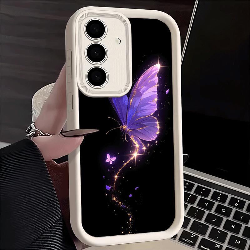 Phone Case for Samsung Galaxy S26 S25 Ultra S24 FE Beautiful Purple Butterfly Shell S23 Plus S22 + S21 S20 5G Soft Silicone Fund