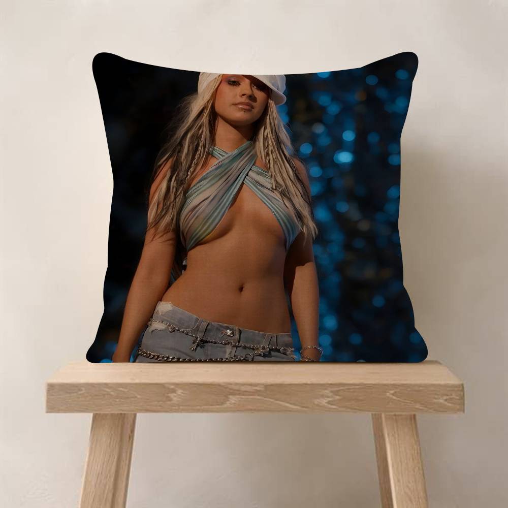 Christina Aguilera Singer Cushion Cover Inches Farmhouse Decor Home Throw Pillow Covers For Couch Decorations