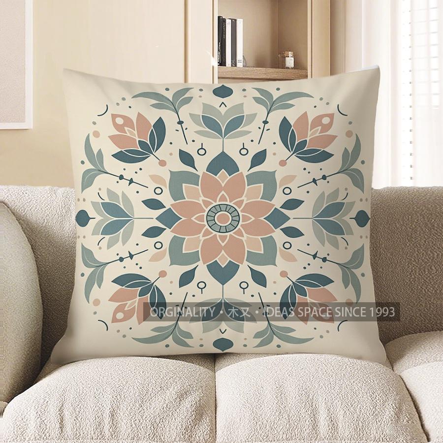 Home Decor Bohemian Mandala Pattern Decorative Throw Pillow Pattern Cushion Cover Suitable For Sofa Bedroom Car Pillow Cover