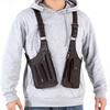 Double Shoulder Strap Multi-Pocket Men Outdoor Anti-theft Chest Bag Leather Multifunction Crossbody Tactical Storage Hunting Bag
