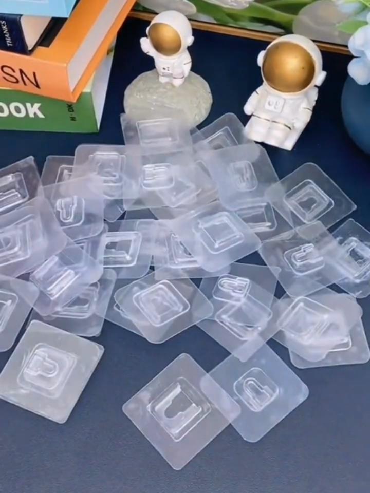 10 Paar doppelseitig klebende Wandhaken Aufhänger starke transparente Haken Saugnapf Sucker Wand Aufbewahrung Halter für Küche Bad