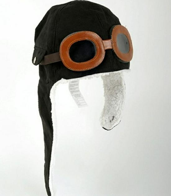Korean Unisex Kids' Pilot Hat: Large Brim, Knitted, Velvet-Warm, Ear Protection
