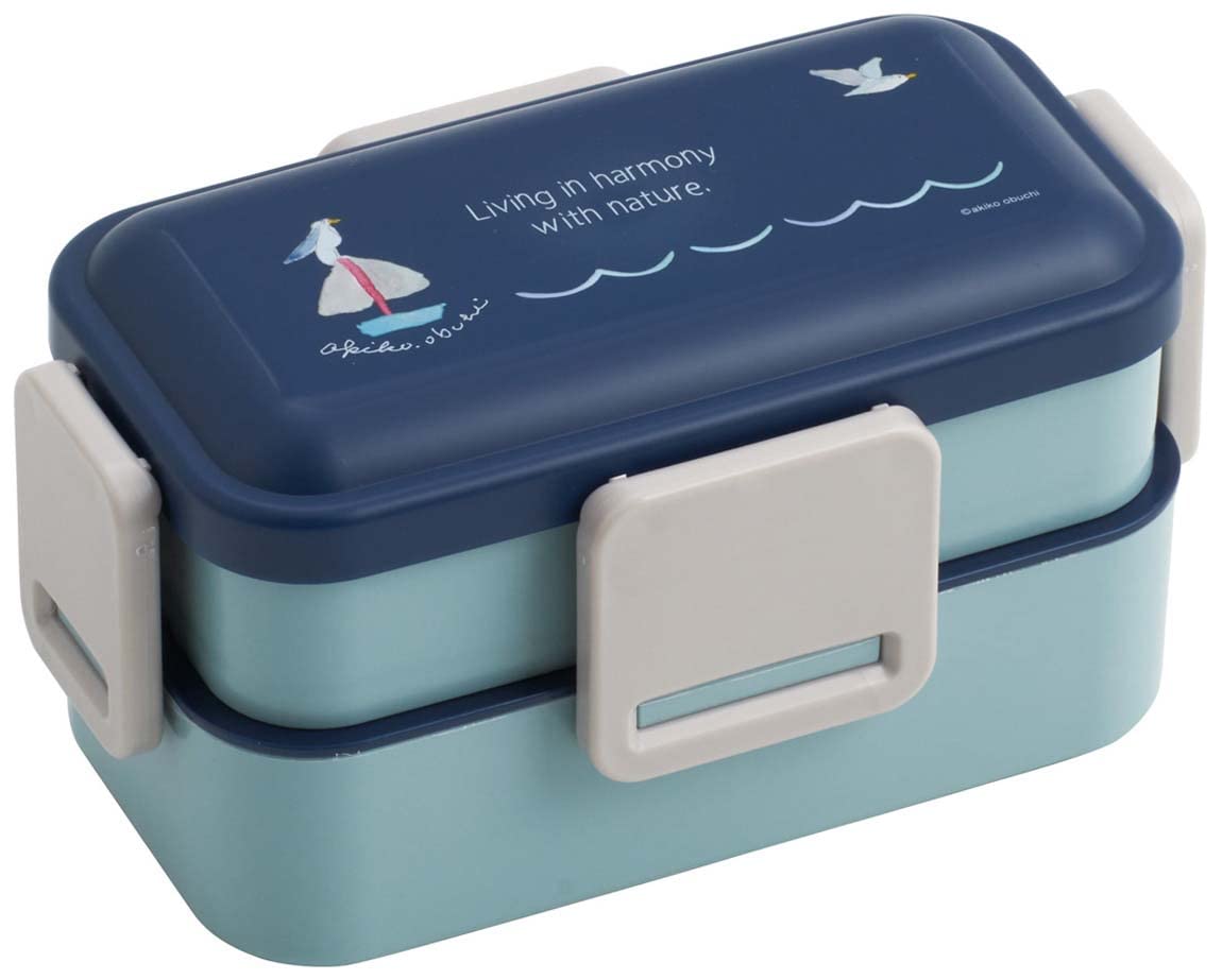 

Skater Антибактериальный Ланч-бокс с мягкой крышкой для сервировки 600 мл Акико Обучи Сделано в Японии Куполообразный 2-ярусный PFLW4AG-A