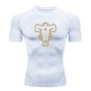 Men's Quick Dry Compression Workout T-shirt, Retro Bull Skul