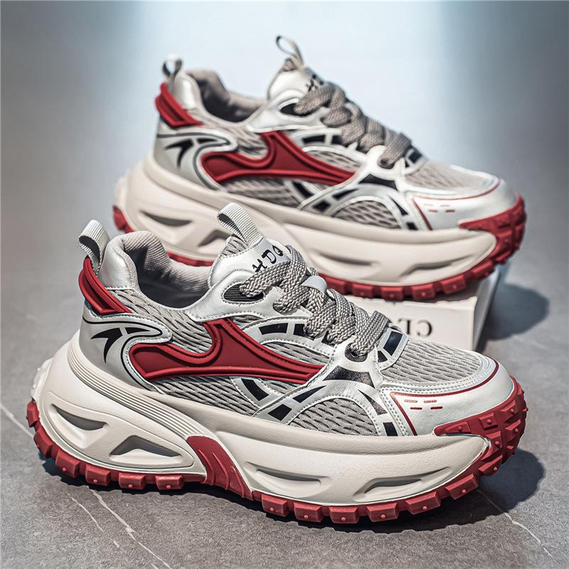 Thick sole heightening light luxury trendy brand men's shoes versatile trend ins dad shoes autumn breathable men's sports and leisure shoes