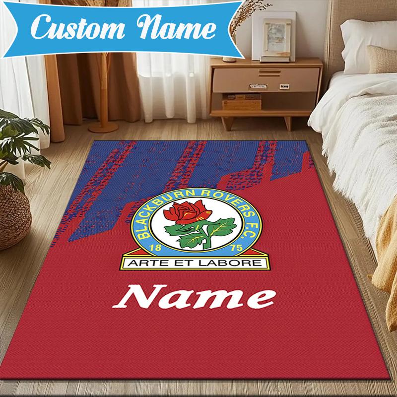 Custom Name Rovers Crest Print Rug Game Carpet, Floor Mat for Bedroom Living Room Entryway Rug, Home Decor Idea Gift for Christmas Birthday