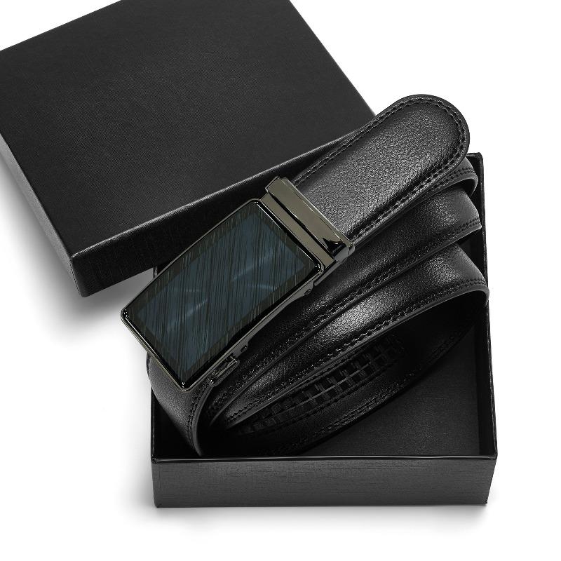 

elt en s eather utomatic Buckle Belt inc Alloy Business ersatile Belt with rousers 120*3.5cm