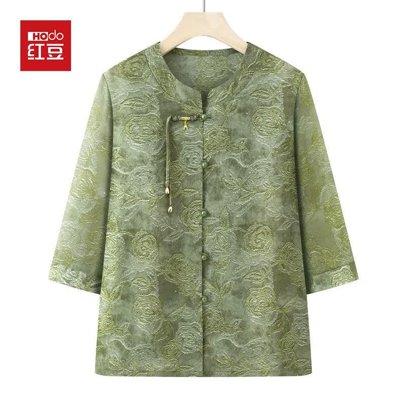 Hodo Elderly Women s New Chinese Style Summer Shirt 3XL
