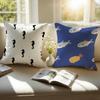 Casual Marine Organism Cushion Cover Pillowcase Antidustmite Invisible Zipper Short Plush Sofa Cushion