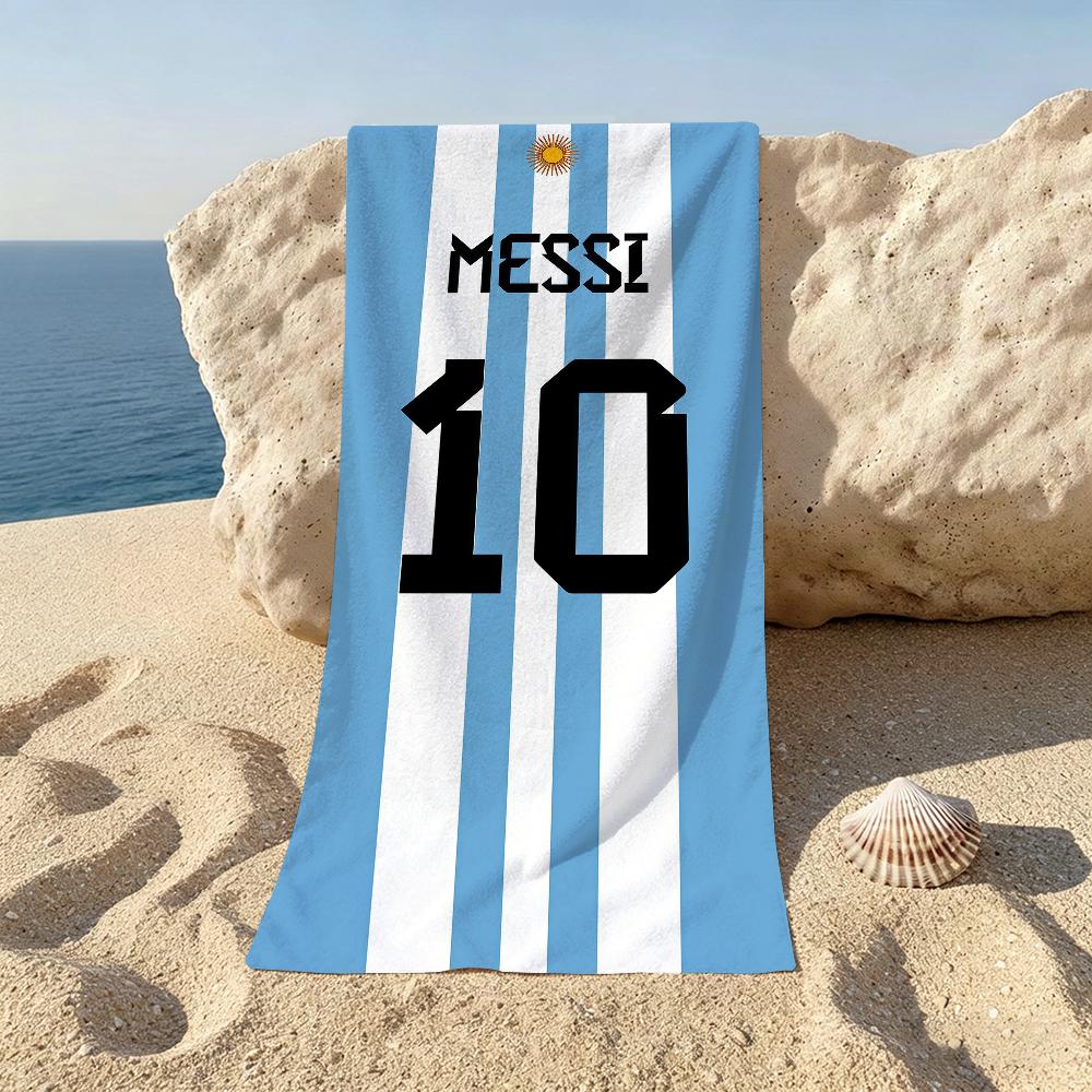 Football Ball King L-Lionel M-Messi Towel For Beaches Yoga Studios Gyms Hot Springs Swimming Pools And Picnics