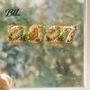 Snowflake Window Adhesives 2027 Gingerbread Christmas Static Clings, Xmas New Year Decals with Holiday Home Decorations Santa Snowman Snowflake,