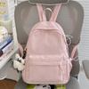 Schoolbag Schoolbag Female Junior High School High School Students Cute High Value Solid Color Backpack 1011 New Casual Large Capacity Backpack