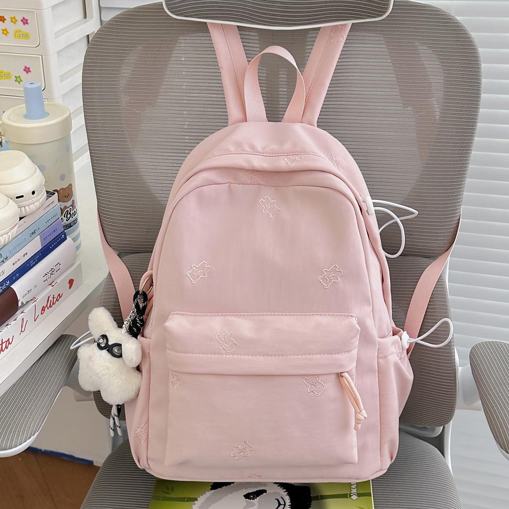 Schoolbag Schoolbag Female Junior High School High School Students Cute High Value Solid Color Backpack 1011 New Casual Large Capacity Backpack
