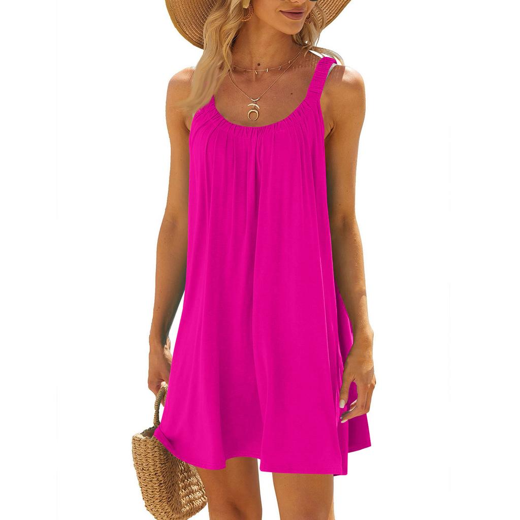 Ladies' Casual Loose Sleeveless U-neck Dress