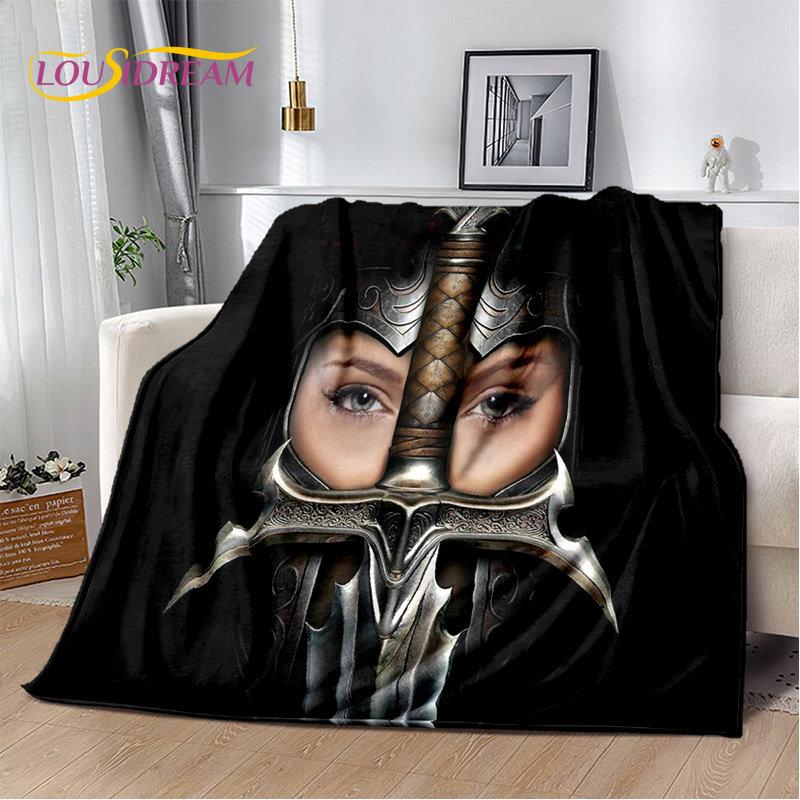 Cavalier Knight Templier Crusaders Joc pătură moale de pluș, pătură de flanel pătură pentru sufragerie dormitor pat canapea picnic