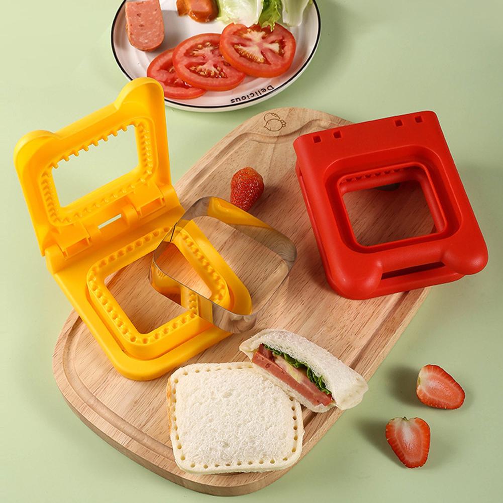 Square Uncrustables Sandwich Maker Cut and Seal Stainless Steel Crustless Bread Sandwich Sealer Remove Bread Crust Easy To Use