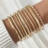 10 Stück Punk Geometrie Goldfarbe Armbänder Set für Damen Mode Charm Armbänder Armreifen Vintage Schmuck Accessoires