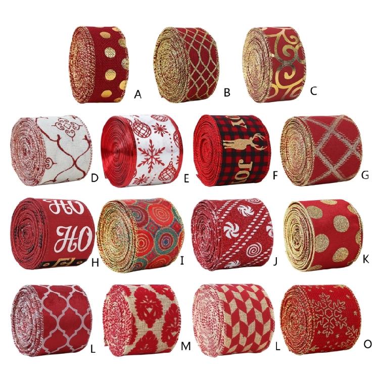 Gift Wrapping Ribbon Wired Edge Ribbon for Wreaths Bows Christmas Decor DIY
