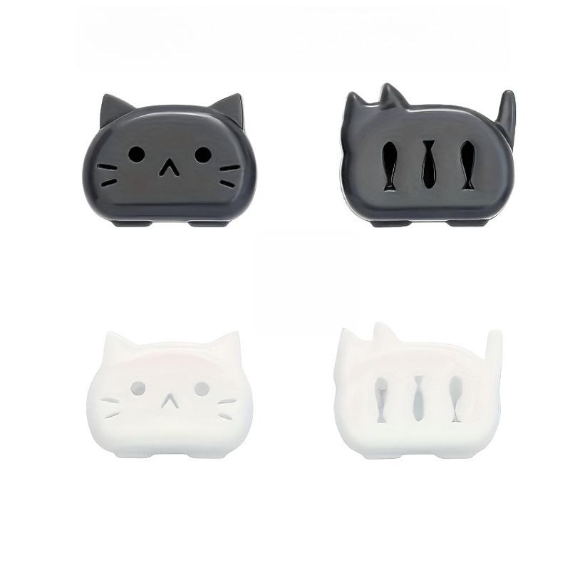 

Adorable Cartoon Cat Toothbrush Head Protectors Set of 4, Portable Hygiene Covers for Travel, Business & Daily Family Use