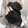 Warm Men Winter Fliptop Gloves Fingerless Convertible Cycling Photograph Mittens