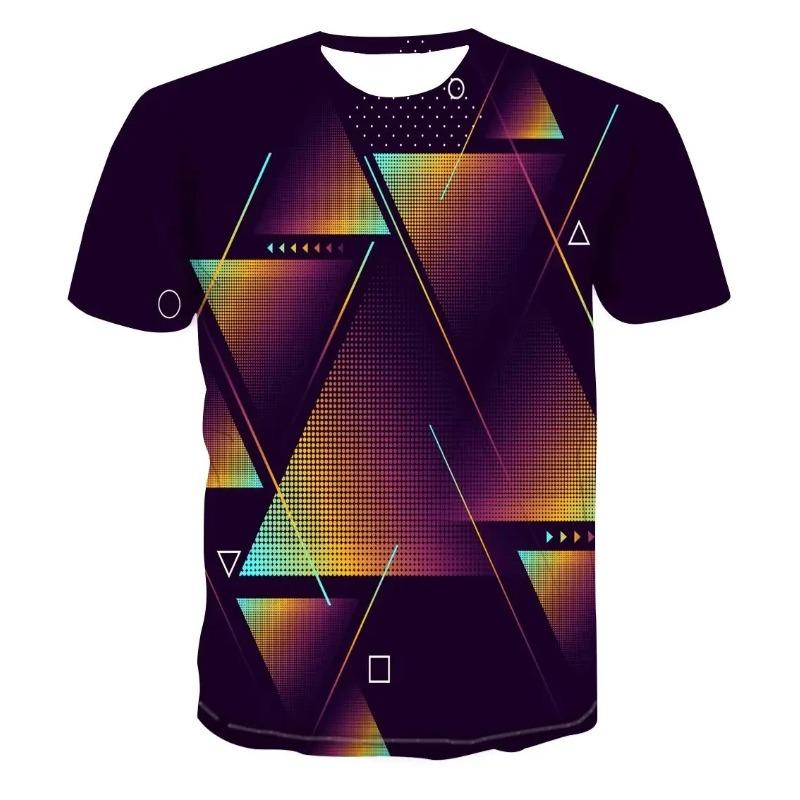 New Men's Casual Printed T-shirt O-Neck Fashionable and Fun Three-Dimensional Short Sleeved Plus Size Comfortable Top