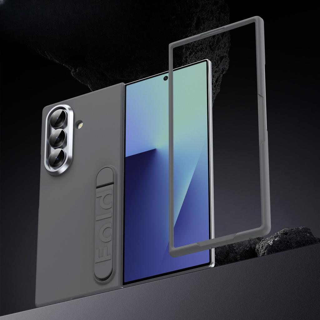 90° Flip Integrated Stand  Phone Case for Samsung Galaxy Z Fold 8 Ultra ZFold 8 WIDE 7 6 5 4 3 Metal Lens Frame Holder Pc Shell