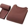 Men's Autumn & Winter Warm Round Neck Underwear Set - Solid Color, Plus Size Base Layer