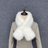 Luxury Faux Fox Fur Leopard Print Scarf - Crossed Neck Warmer in European & American Fashion